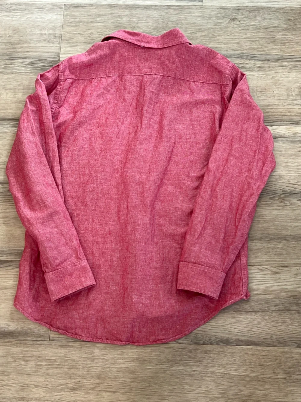 Banana Republic Linen Button Down Shirt Long Sleeve Pink Red Mens large